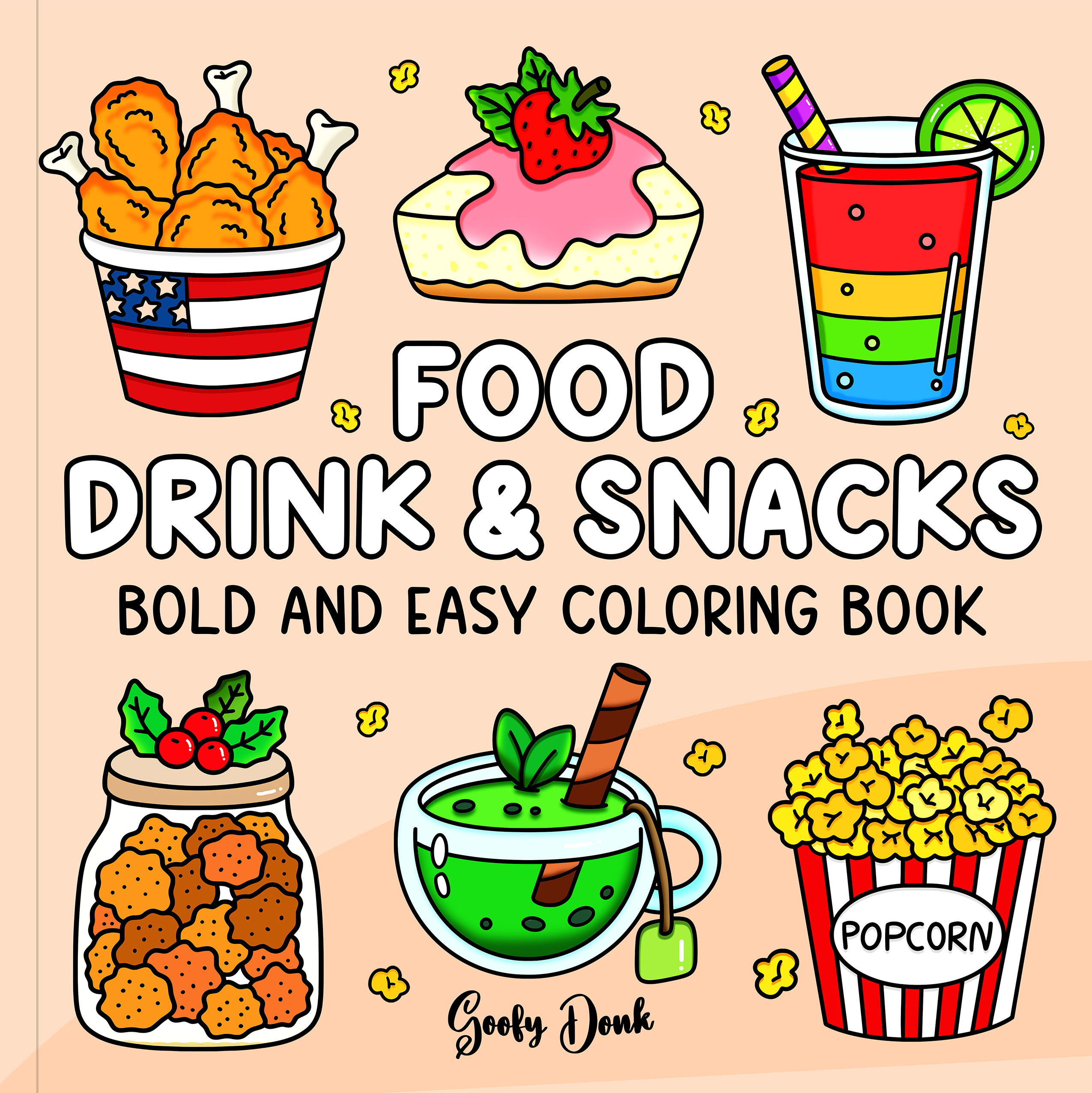Food Drink & Snacks Bold and Easy Coloring Book