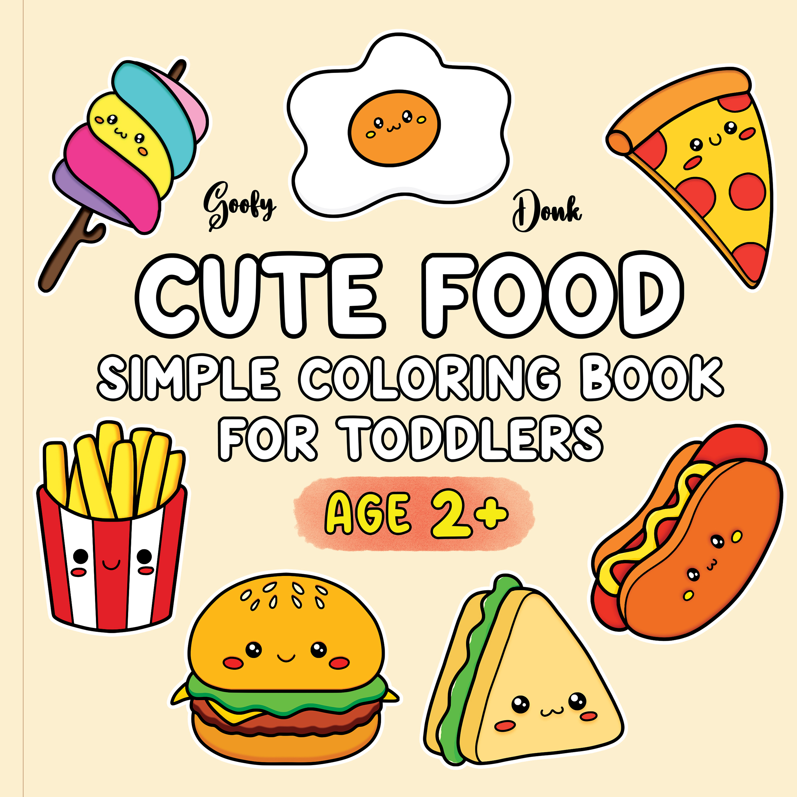Cute Food: Bold and Easy Coloring Book